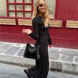 Lioness Black and White Polka Dot Maxi Dress